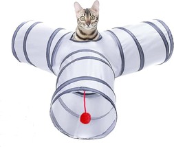 Cat Tunnel, Collapsible Tube with 1 Play Ball Toys, 3 Ways Tunnels  - $270.68 MXN