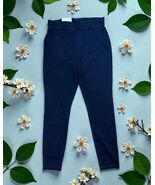 NWT Hue Women&#39;s Stretch Pull On Denim Leggings Midnight Dark Blue SIZE L... - $41.62 CAD