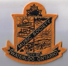 Music Society City Of Waterloo Ontario Sew On Patch 4 1/2&quot; x 4 1/2&quot; Orange - $6.92