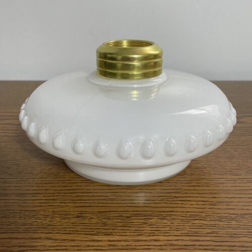 thumbnail interactive-video image 1 of Dark Green Glass Oil Lamp Font – Fits Cast Iron Wall Bracket, No. 2 Collar #105 1 of 6