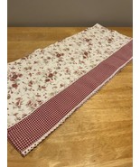 Waverly Garden Room Fairhaven Floral Valance 12x35” Red Checked Eyelet F... - $19.79