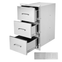 Broil King Outdoor Triple Layer Drawers Smooth Sliding Rails Storage 24x18 - $260.99
