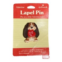 Vintage 1986 Hallmark Valentine Hound Puppy Dog Be Mine Heart Lapel Pin ... - £7.83 GBP