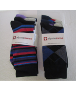 Alpine Swiss Mens 73% Cotton 6 Pack Dress Socks Striped &amp; Argyle Color New - €8,57 EUR