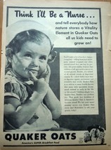 Quaker Oats Baby Nurse Print Magazine Advertisement 1943 - $5.99