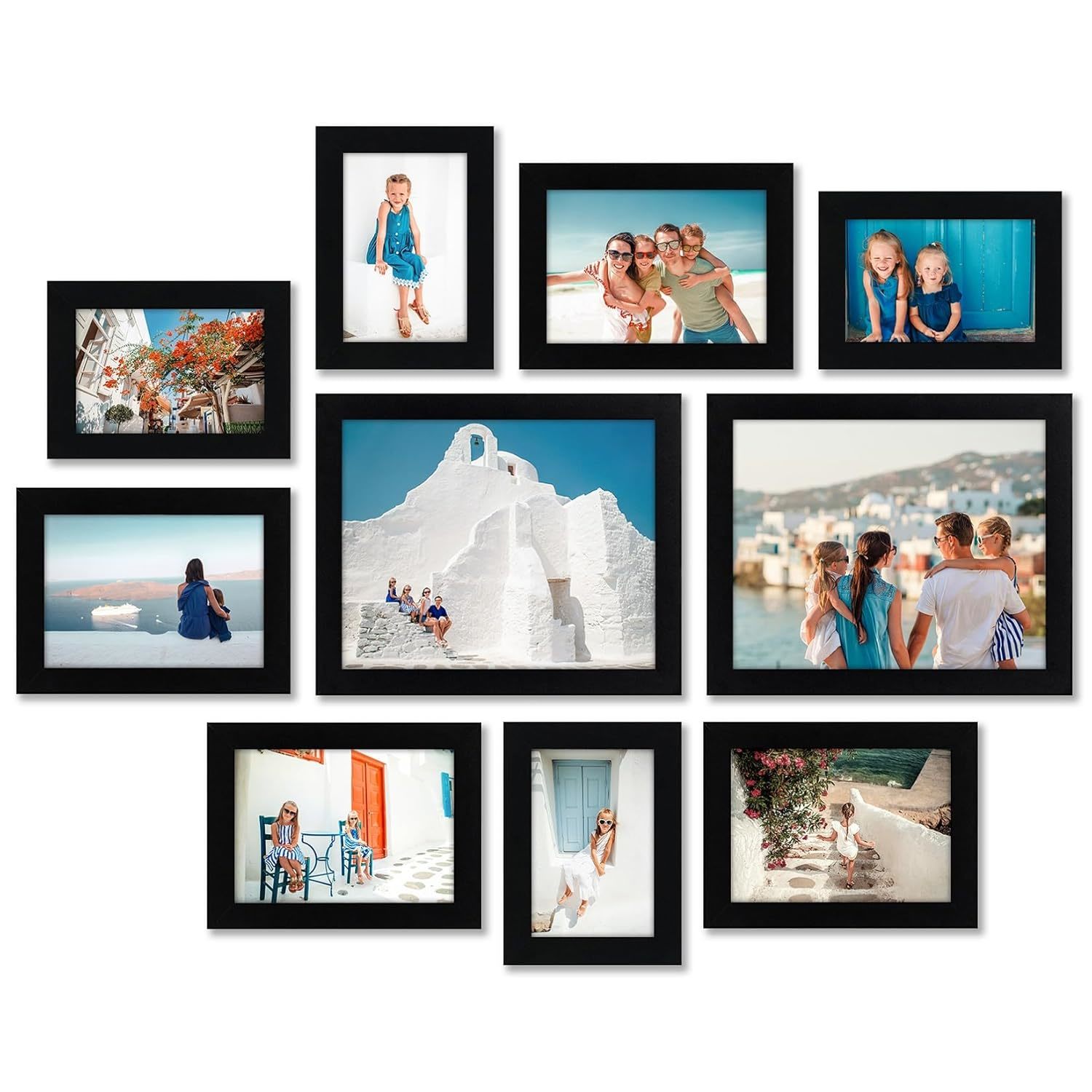 10 Pack Black Picture Frames Collage Wall Decor - Gallery Wall Frame Set With Tw