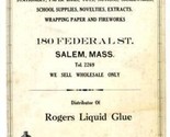 Patterson Products Line Card Salem Massachusetts 1930&#39;s Wholesale Jobber - $24.82