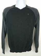 Hurley Buckle Long Sleeve Black Gray V-Neck Men&#39;s Cotton Sweater Size S - £16.23 GBP