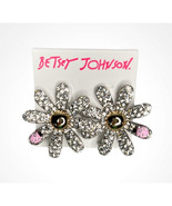 Betsey Johnson &quot;Ohh a Daisy&quot; Pavé Flower and Ladybug Stud Earrings w/Rhi... - $28.70 CAD