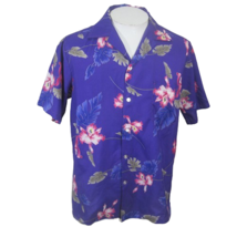 Hukilau Fashions Women Hawaiian camp Shirt M Orchid Purple vintage 1980s... - £35.52 GBP
