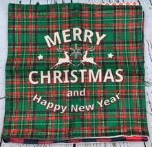 4 Christmas Pillow Covers 18x18 inch Santa Claus Christmas Tree Throw Pillow - £22.41 GBP