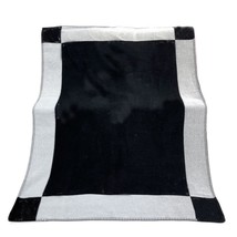 55&quot;&quot;x67&quot;&quot; Black with White Letter Blanket Soft Wool Scarf Shawl Portable... - £63.83 GBP