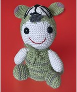 Crochet Doll Handmade In Costume Green &amp; White 8 Inches Handmade Stuffed... - $28.35