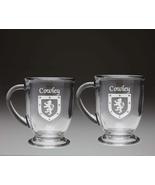 Cowley Irish Coat of Arms Glass Coffee Mugs - Set of 2 - £26.68 GBP