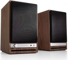 120W Powered Wireless Bookshelf Stereo Speakers Pair | 24-Bit Dac (Walnut) | - $466.96