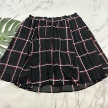 Torrid Plaid A-Line Skirt Plus Size 20 Black Red Swiss Dot Pockets Knee Length - £22.15 GBP