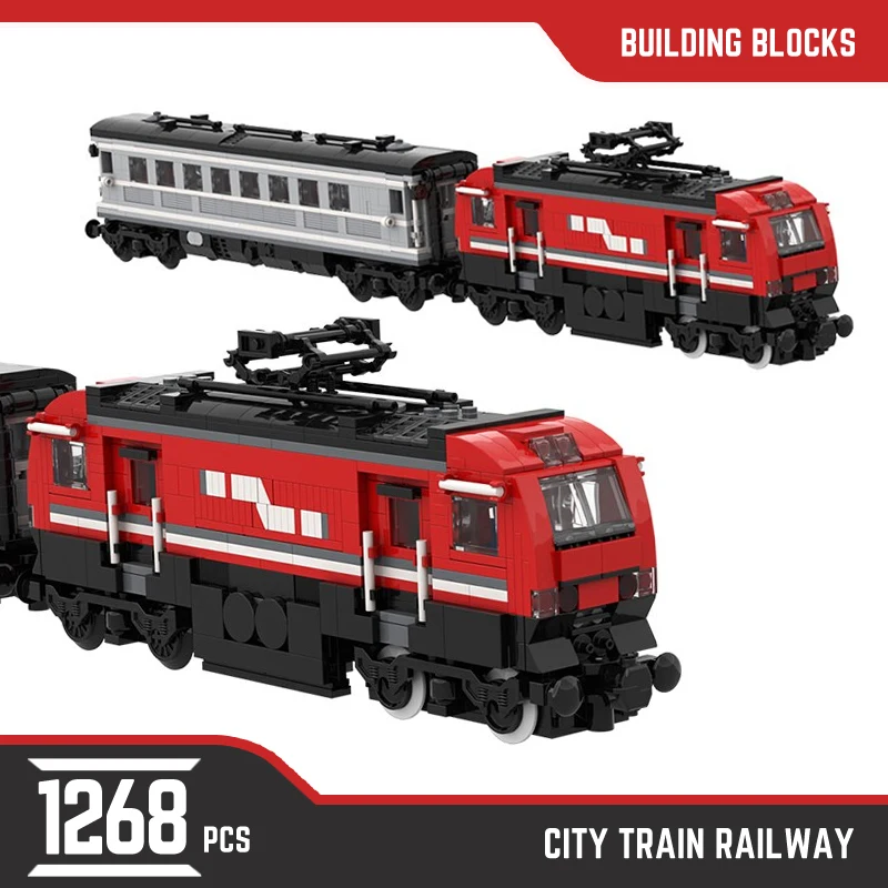 Moc City Passenger Train Retro Steam Train Railway Model Building Blocks Ci - £107.47 GBP