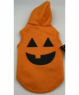 Buttons &amp; Bones Halloween Pumpkin Hoodie Dog Coat Size Small - $15.82