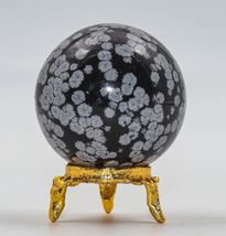 A+ BLACK SNOW OBSIDIAN Crystal Quartz Healing Reiki Energy Gemstone Sphe... - $48.17