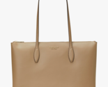 NWB Kate Spade All Day Large Zip Top Tote Beige Leather Laptop PXR00387 ... - $143.54