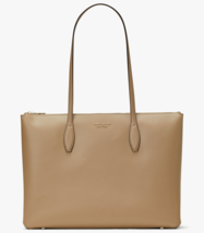 NWB Kate Spade All Day Large Zip Top Tote Beige Leather Laptop PXR00387 ... - £114.73 GBP