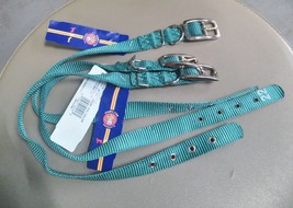 Hamilton Products 3/4&quot; x 22&quot; Nylon Deluxe Dog Collar Teal  - Lot of 3 - £11.98 GBP
