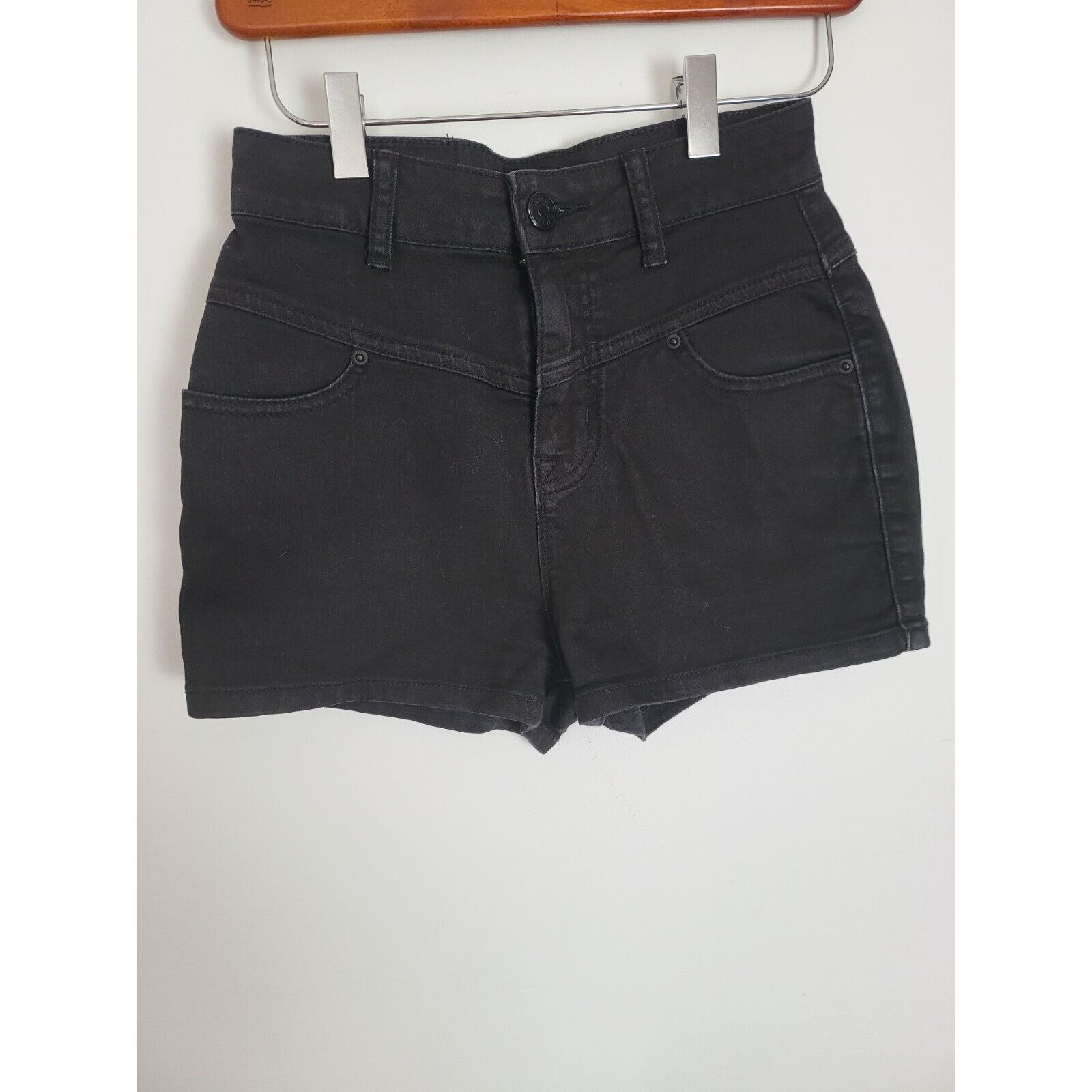 Primary image for BDG Urban Outfitters Seam Shorts 25 Womens Super High Rise Black Pockets