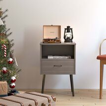 Modern Nightstand Set of 2: Drawers &amp; Shelves for Bedroom Living Room - $125.99