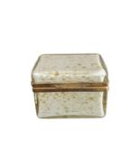 Vintage Murano Blown Art Glass Gold Flecks Copper Casket Hinged Dresser Box - £232.79 GBP