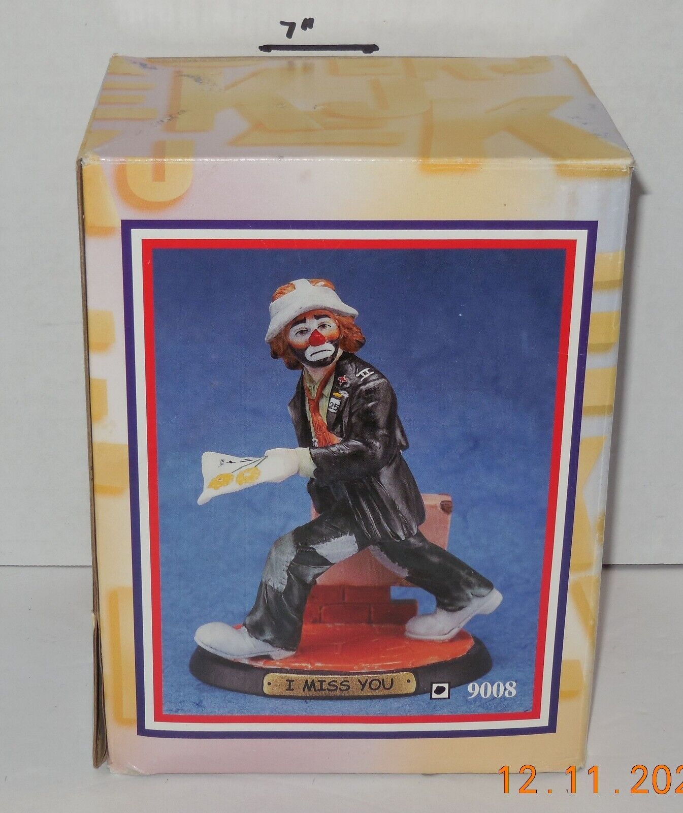 1998 Flambro Imports Emmett Kelly Jr. "I Miss You” Clown Porcelain Figurine - $34.65