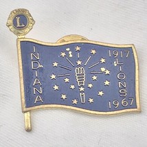 Lions Club Vintage Pin Button 1967 Indiana Flag - £7.93 GBP