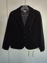 ANN TAYLOR LADIES STRETCH BLACK BLAZER-4P-FULLY LINED-BRUSHED COTTON-GEN... - $180.68 MXN