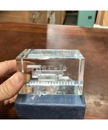Train Paperweight 3x2 Laser Cut Crystal Block Railroad Locomotive W/ Box - $282.06 MXN