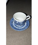 Churchill England Blue Willow Tea Cup and Saucer Vintage Set (1 Cup 1 Sa... - $357.32 MXN