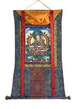 GURU RINPOCHE/ PADMASAMBHAVA ORIGINAL TIBETAN THANGKA PAINTING WITH SILK... - €129,34 EUR