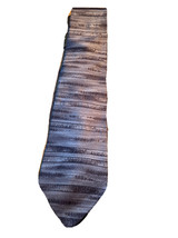 Men&#39;s New Silk Neck Tie, Classic, Gray Brown wavy design by American Tra... - £7.42 GBP