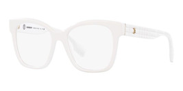 Burberry BE 2363 3007 White Women&#39;s Square Eyeglasses 51-17-145 W/Case - £81.62 GBP