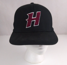 Black With Burgundy/Maroon H Unisex Embroidered Fitted Baseball Cap Size... - $11.87