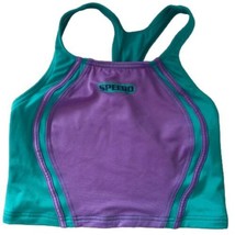 Speedo Swimsuit Top 12 Girls Bikini Only Swim Bathing Colorblock Purple Aqua   - £10.27 GBP