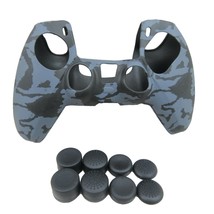For PS5 Controller Silicone Grip Black Camo Cover + (8) Analog Thumb Caps - $8.99