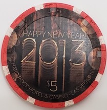 $5 Hard Rock Casino Happy New Year 2013 Las Vegas Casino Chip vintage - £8.72 GBP