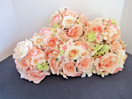 Wedding  bouquets  lot of 6   silk peach blush roses hydrangea  7&quot; high - £28.48 GBP