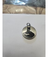 Vintage Batman Necklace  Silver Tone Shiny Metal Disc Charm Pendantt  - $22.07 CAD
