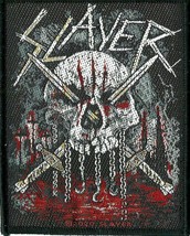 Slayer Skull &amp; Swords 2020 - Woven Sew On Patch Official Merchandise - £3.96 GBP