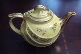 Compatible with Hall TEAPOT Yellow with Gold Swirl Design 6 Cup 0.799 Co... - $38.21
