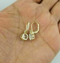 3CT Labor Erstellt Rund Schliff VVS1 Diamant Tropfen-Ohrringe 14K Gelb Vergoldet - £98.04 GBP