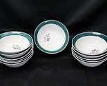Home Holly Christmas Soup Cereal Bowls 7&quot; Lot of 12 - $42.13