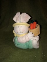 Easter Bunny with Green Pants &amp; Carrots in basket - £7.76 GBP