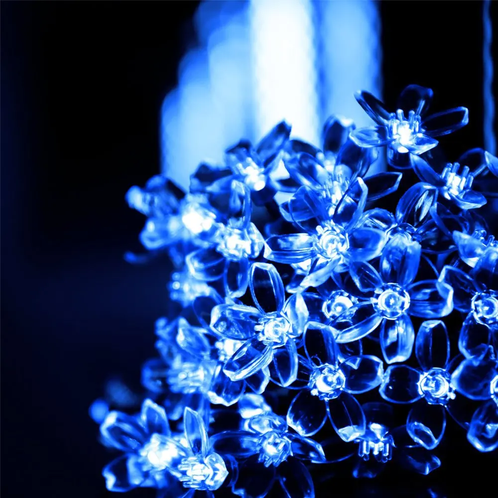 Gars LED String Solar Fairy Lights 5M 7M 12M 22M Peach Blossom Flower Lamp 6V Ga - £67.23 GBP