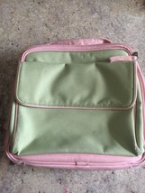 Pottery Barn Kids Butterfly Lunch Box Mint Green with Pink Trim - £6.70 GBP